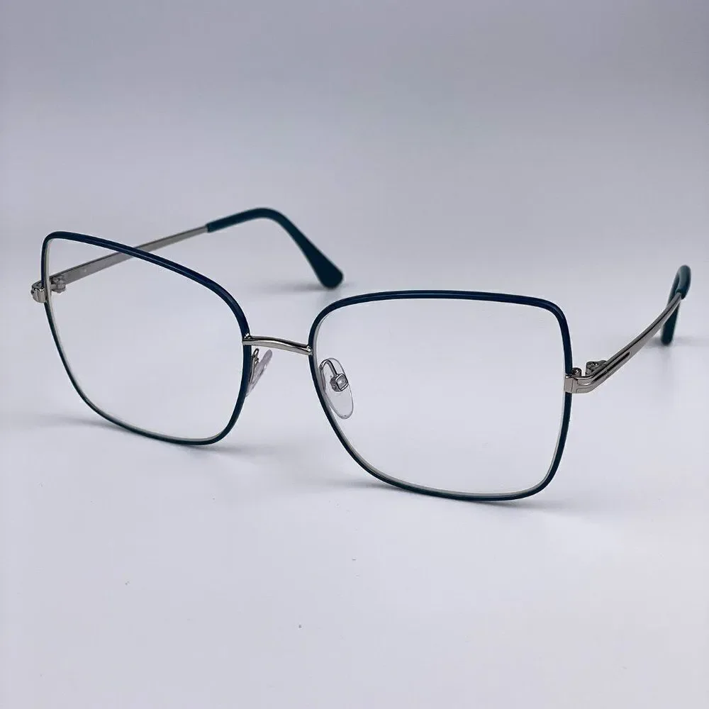 SALE! NEW TOM FORD FT5613-B 098 Butterfly Blue Block Metal Women Eyeglasses